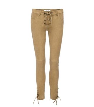 Anine Bing + Suede Pants With Lacing