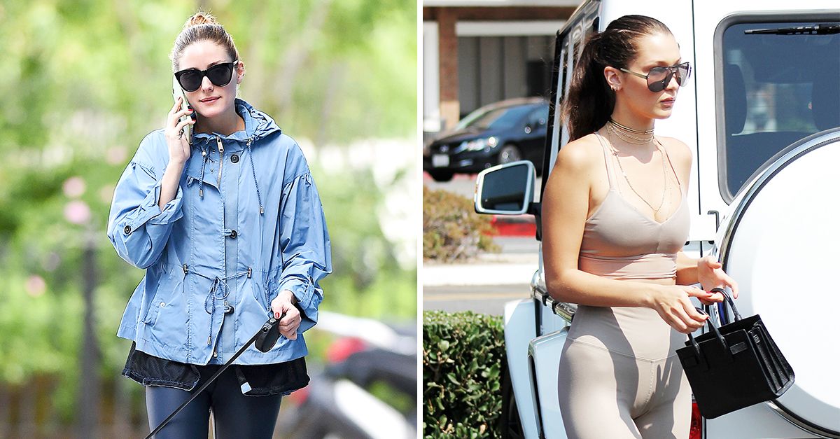 Celebridades usando leggings Alo Yoga no street style