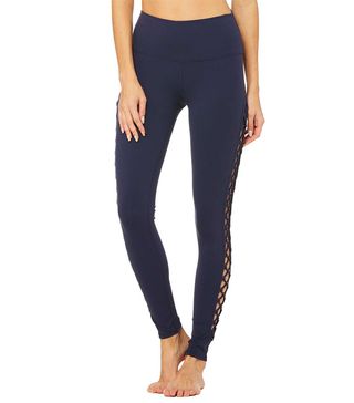 Alo + Interlace Leggings in Rich Navy