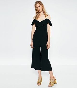 Zara + Cropped Jumpsuit With Straps