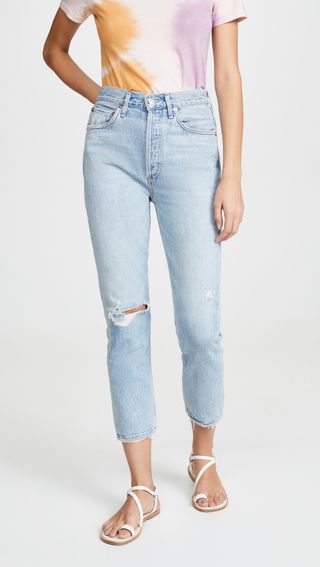 Agolde + Riley High Rise Straight Crop Jeans