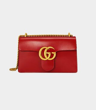 Gucci + Marmont Leather Shoulder Bag
