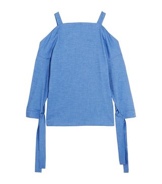 Tibi + Cutout Chambray Top