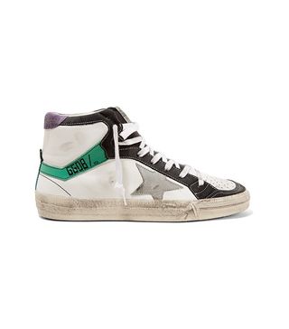 Golden Goose + Deluxe Brand Suede Trimmed Leather Sneakers