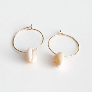 & Other Stories + Puka Shell Hoop Earrings