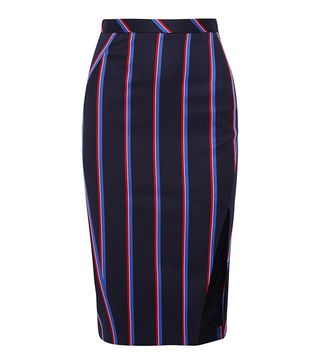 Altuzarra + Striped Wool and Cotton-Blend Skirt
