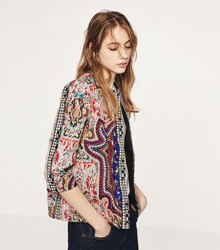 Zara + Embroidery Jacket
