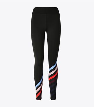 Tory Sport + Diagonal-Striped Leggings