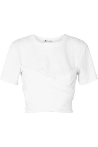 T by Alexander Wang + Cotton-Jersey Wrap T-Shirt