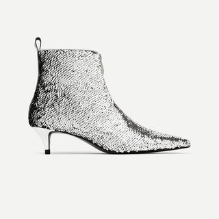 Zara + Sequined Ankle Boots