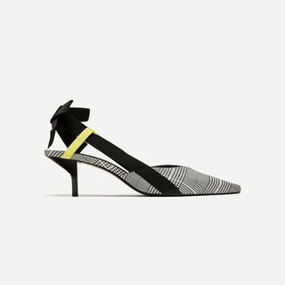Zara + Checked High Heel Sling Backs