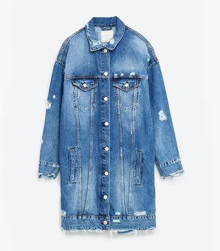 Zara + Long Denim Jacket