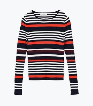 Zara + Multicolored Striped Sweater