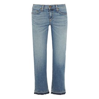 Rag 
Bone + Cropped Mid-Rise Straight Leg Jeans