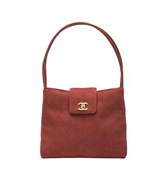 Chanel + 1990s Red Canvas Shoulder Bag