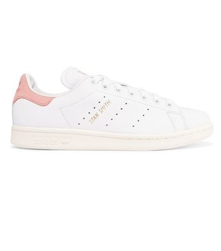 Adidas Originals + Stan Smith Suede-Paneled Leather Sneakers