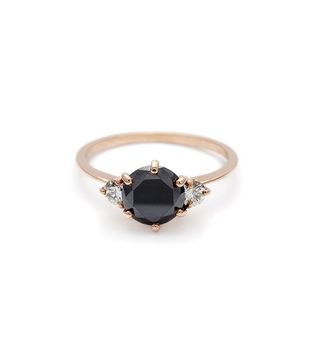 Anna Sheffield + Hazeline Three Stone Ring in Black Diamond