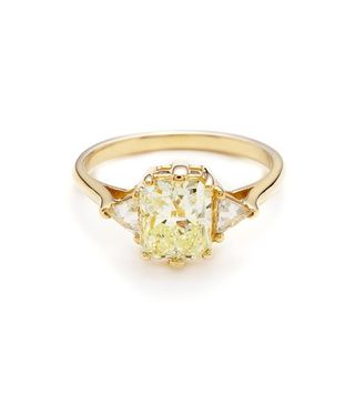 Anna Sheffield + Bea Three Stone Ring in Yellow Diamond