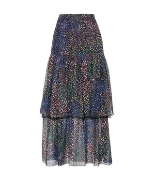 Chloé + Ruffled Cotton and Silk Skirt