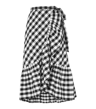 J.Crew + Glo Ruffled Gingham Cotton-Poplin Wrap Skirt