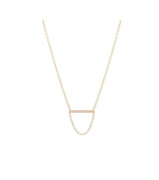 Zoë Chicco + 14K Short Pave Bar Chain Necklace