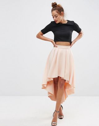 ASOS + Premium Scuba High Low Skirt