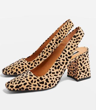 Topshop + Gainor Leopard Print Slingback Shoes
