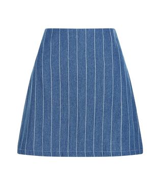 New Look + Parisian Blue Pinstripe Denim Skirt