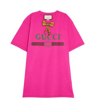 Gucci + Embellished Printed Cotton-Jersey T-Shirt