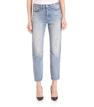 Levi's + Wedgie High Rise Icon Cropped Body-Fit Selvedge Jeans