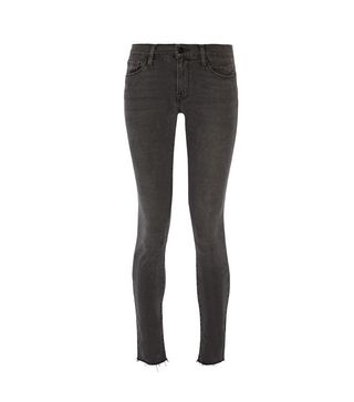 Frame + Le Skinny de Jeanne Frayed Mid-Rise Jeans