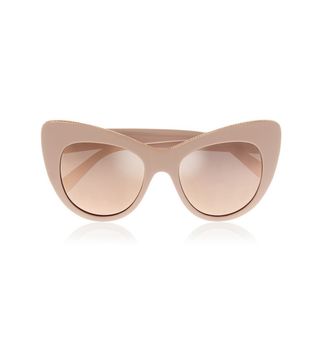 Stella McCartney + Cat-Eye Chain-Embellished Acetate Mirrored Sunglasses