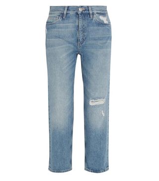M.i.h Jeans + Jeanne Cropped Distressed Straight-Leg Jeans