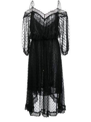 Zimmermann + Cold-Shoulder Lace Dress