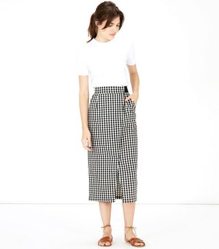 Warehouse + Gingham Pencil Skirt