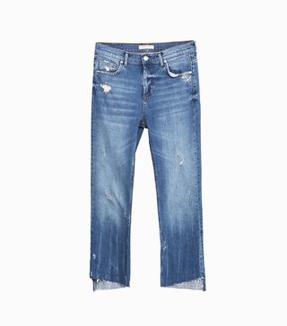 Zara + Mid-Rise Bootcut Jeans