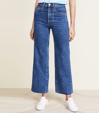 Re/Done + Wide Leg Cropped Jeans