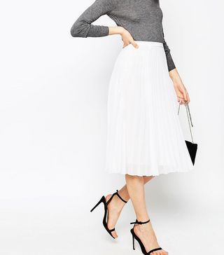 ASOS + Pleated Midi Skirt