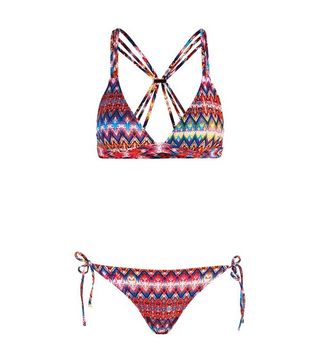 Topshop + Bright Aztec Triangle Bikini