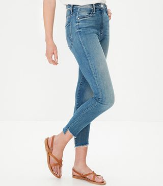 Mother + Stunner Zip Ankle Step Fray Jeans