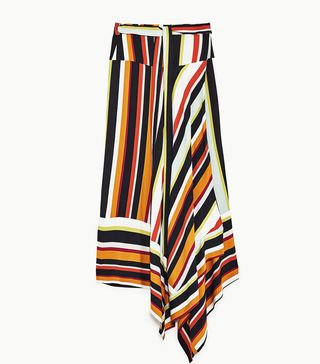 Zara + Striped Wrap Skirt