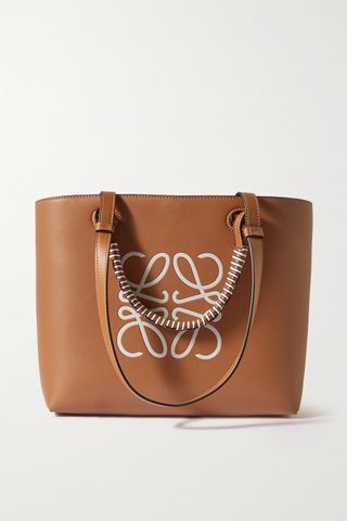 Loewe + Tan Anagram Debossed Print Tote Bag