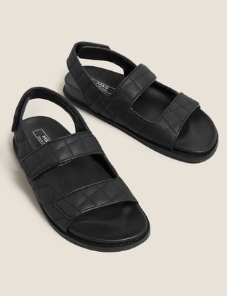 Marks and Spencer + Leather Quilted Footbed Sandals