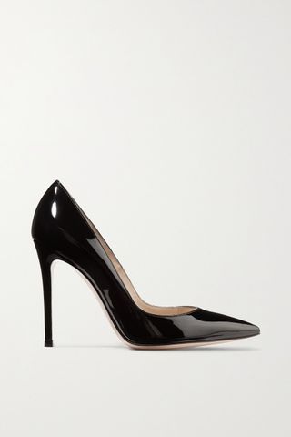 Gianvito Rossi + Black 105 Patent Leather Pumps