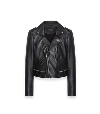 Maje + Basalt Leather Jacket with Quilting