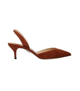 Paul Andrew + Rhea Pointed Suede Slingbacks