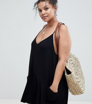 ASOS Curve + Jersey Minimal Romper With Pockets