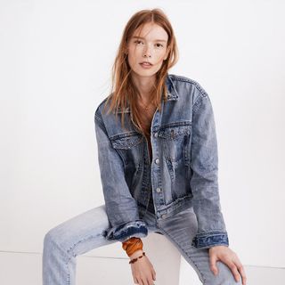 Madewell + The Boxy-Crop Jean Jacket in Woodcourt Wash