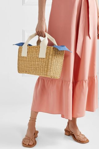 Muun + Ninon Straw and Cotton-Canvas Tote