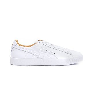 Puma + Clyde Core Leather Sneakers in White